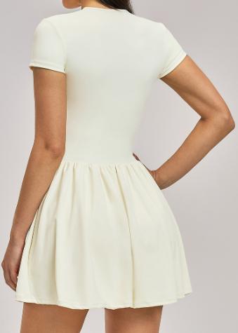 Robe de padel femme Zip Court abricot – vue de face